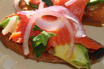 Wild Smoked Salmon & Avocado Crostini with Tastealotta EVOO