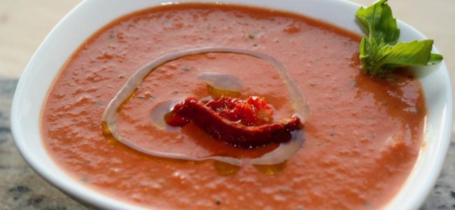 Cream of Roasted Pepper & Tomato Soup