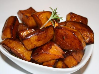 Cranberry-Pear Glazed Butternut Squash With Rosemary